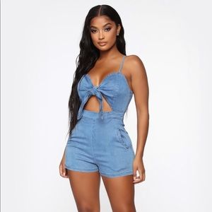 Denim romper